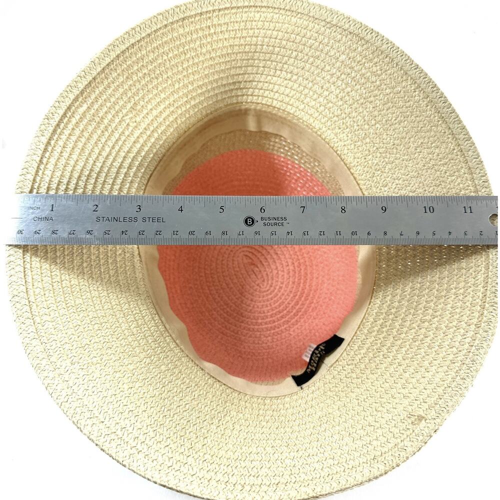 Magid Sun Hat Womens OSFA 100% Paper Wide Brim Floppy Boho Pink Top - Picture 11 of 11